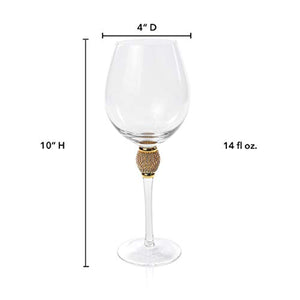 Gold Biarritz Glassware, Set of 12: 4 Wine glasses, 4 Champagne Flutes, 4 Martini glasses - EK CHIC HOME