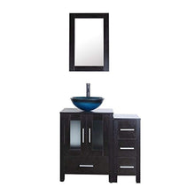 Load image into Gallery viewer, 36&quot; Black Bathroom Vanity Cabinet and Sink Combo Single Top MDF Wood w/Faucet and Drain - EK CHIC HOME