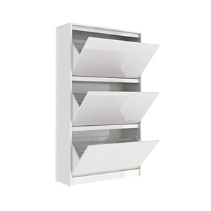 CHIC Designs 3 Drawer Shoe Cabinet in White High Gloss - EK CHIC HOME