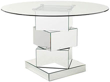 Load image into Gallery viewer, Contemporary Mirrored Dining Table, Round Tempred Glass Top, 50&quot; W x 50&quot; D x 30&quot; H, - EK CHIC HOME