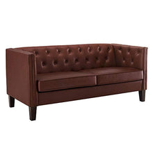 Load image into Gallery viewer, Velma Modern Chesterfield, Chestnut Sofa, Brown - EK CHIC HOME