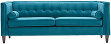 Load image into Gallery viewer, 78&#39;&#39; W Velvet Mid-Century Sofa with Bolster Pillows - EK CHIC HOME