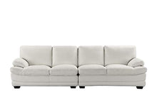 Load image into Gallery viewer, Classic Large Leather Sofa, 111&quot; W inches (White) - EK CHIC HOME