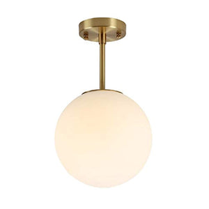 Globe Semi Flush Mount Ceiling Light,Contemporary Mid Century Modern Style Lighting Fixture Gold - EK CHIC HOME