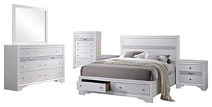 6-Piece Watson Queen Size Bedroom Set. Bed, Dresser, Mirror, Chest & 2 Night Stands - EK CHIC HOME