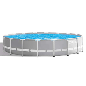 Intex 18ft X 48in Prism Frame Pool Set with Filter Pump, Ladder, Ground Cloth & Pool Cover - EK CHIC HOME