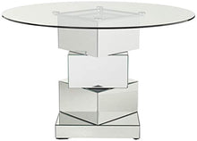 Load image into Gallery viewer, Contemporary Mirrored Dining Table, Round Tempred Glass Top, 50&quot; W x 50&quot; D x 30&quot; H, - EK CHIC HOME