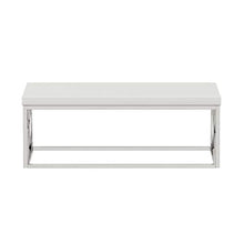 Load image into Gallery viewer, Modern Cocktail Table with Metal Base, 44” L (White) - EK CHIC HOME