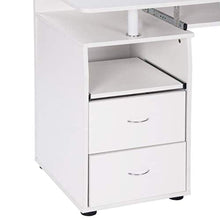Load image into Gallery viewer, Home Office Computer Desk with Pull-Out Keyboard Tray and Drawers - EK CHIC HOME