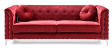 Load image into Gallery viewer, Pompano Sofa, Burgundy. Living Room Furniture, 31&quot; H x 83&quot; W x 34&quot; D - EK CHIC HOME