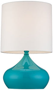 Steel Droplet 14 3/4"H Teal Blue Small Accent Lamps Set of 2 - EK CHIC HOME