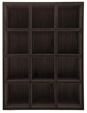 Load image into Gallery viewer, 12 Compartment Shadow Box Display Shelf/Organizer for Wall or Table/Desk, Dark Brown Wood Finish - EK CHIC HOME