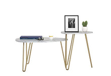Load image into Gallery viewer, Hairpin MARBLE/GOLD Nesting Tables, White - EK CHIC HOME