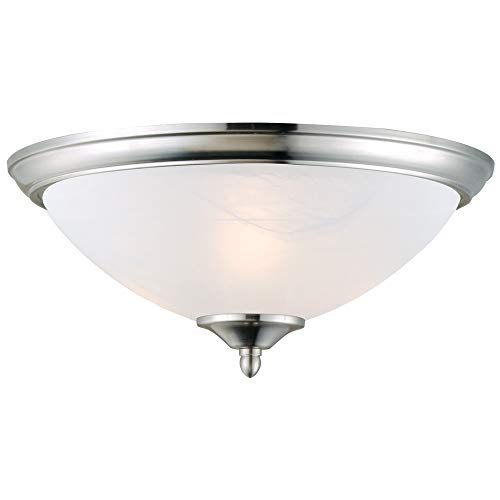 2 Light Ceiling Light, Satin Nickel - EK CHIC HOME