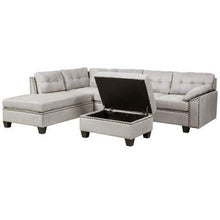 Load image into Gallery viewer, Sectional Left Chaise Lounge, 6 Pillows, Storage Ottoman and Nail Head - EK CHIC HOME