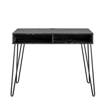 Load image into Gallery viewer, Hairpin Computer Storage, Black Marble Desk - EK CHIC HOME