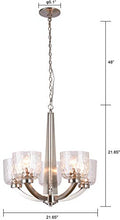Load image into Gallery viewer, 22&quot; 5-Light Large Chandelier Brushed Nickel Modern Style Traditional Hanging Pandent - EK CHIC HOME