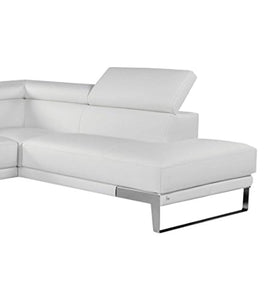 White Premium Italian Leather Sectional Sofa Modern Contemporary (Right) - EK CHIC HOME