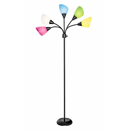 Black 3-way Multi-head Floor Lamp with Acrylic Shade - EK CHIC HOME