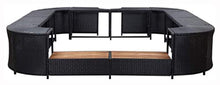 Load image into Gallery viewer, Square Spa Surround Black 105.5&quot;x105.5&quot;x21.7&quot; Poly Rattan - EK CHIC HOME