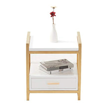 Load image into Gallery viewer, Bedside Table Bedside Table - Gold Color Framework Solid Wood - EK CHIC HOME