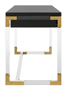 Couture Home Office Glam-Black and Clear Acrylic 2-drawer Desk - EK CHIC HOME
