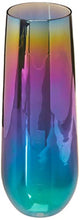 Load image into Gallery viewer, Rainbow Fusion Luster Champagne Flutes Stemless SET 4 - EK CHIC HOME