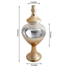 Load image into Gallery viewer, 18&quot; Chrome Gold Ombre Glass Candy Jar with Glass Lid - EK CHIC HOME