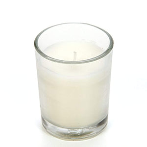 Set of 24 Unscented Clear Glass Wax Filled Votive Candles, Up to 12 Hour Burn Time. - EK CHIC HOME