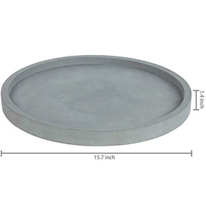 16-Inch Concrete Grey Round Vanity Tray - EK CHIC HOME