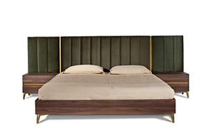 CHIC Collection Modern Style Bed SET - Green & Gold - EK CHIC HOME