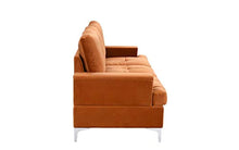Load image into Gallery viewer, Upholstered 77.9&quot; inches Velvet Sofa with Tufted Seats (Rust) - EK CHIC HOME