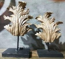 Load image into Gallery viewer, Rustic Leaf Sculpture on Stand Home Decor 2 Piece Set - EK CHIC HOME