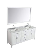 Load image into Gallery viewer, Italian Carrara  ]Marble 73&quot; Double Rectangle Sink Vanity Set In White - EK CHIC HOME