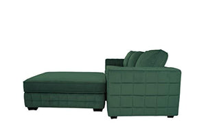 Upholstered Velvet Sectional Sofa, 111" W inches (Green) - EK CHIC HOME