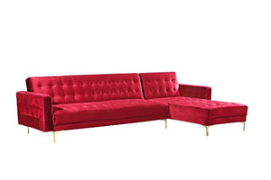Iconic Convertible Sofa Sleeper L Shape Tufted Velvet - EK CHIC HOME