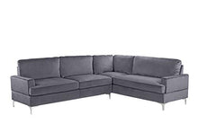 Load image into Gallery viewer, Velvet Sectional Sofa,  L-Shape Couch (Grey) - EK CHIC HOME