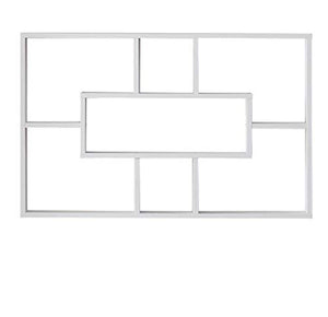 7 Cubes Floating Shelf, Geometric Wall Mounted Cube Shelves for Display and Storage, White Finish - EK CHIC HOME