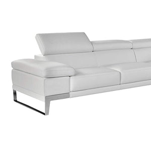 White Premium Italian Leather Sectional Sofa Modern Contemporary (Right) - EK CHIC HOME