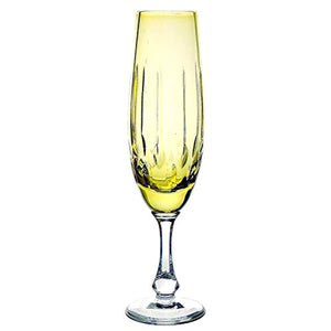 Handmade Crystal Cut Champagne Glasses-Set of 6 - EK CHIC HOME