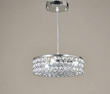 Load image into Gallery viewer, Chrome Finish Metal Shade Crystal Chandelier - EK CHIC HOME