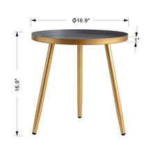 Load image into Gallery viewer, Metal End Table, Nightstand/Small Tables Gold &amp; Gray - EK CHIC HOME
