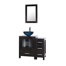 Load image into Gallery viewer, 36&quot; Black Bathroom Vanity Cabinet and Sink Combo Single Top MDF Wood w/Faucet and Drain - EK CHIC HOME