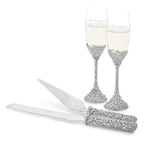Luxury Personalized Crystal Bouquet Wedding Set with Engraving Included - EK CHIC HOME