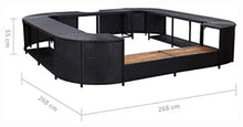 Load image into Gallery viewer, Square Spa Surround Black 105.5&quot;x105.5&quot;x21.7&quot; Poly Rattan - EK CHIC HOME