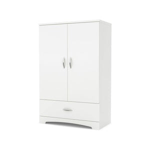 2-Door Armoire with Adjustable Shelves and Storage Drawers - EK CHIC HOME