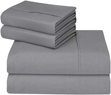 Load image into Gallery viewer, Soft Brushed Microfiber Wrinkle Fade and Stain Resistant 4-Piece Set Grey - EK CHIC HOME