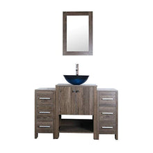 Load image into Gallery viewer, 48&quot; Bathroom Vanity Cabinet Brown MDF Wood Vessel Sink Modern Design w/Mirror Faucet Drain - EK CHIC HOME