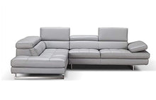 Load image into Gallery viewer, Sectional Sofa Light Grey Italian Genuine Leather Modern (Left) - EK CHIC HOME