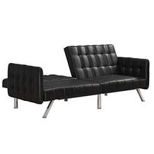 Load image into Gallery viewer, Modern Style with Tufted Cushion, Arm Rests and Chrome Legs, - Black Faux Leather - EK CHIC HOME